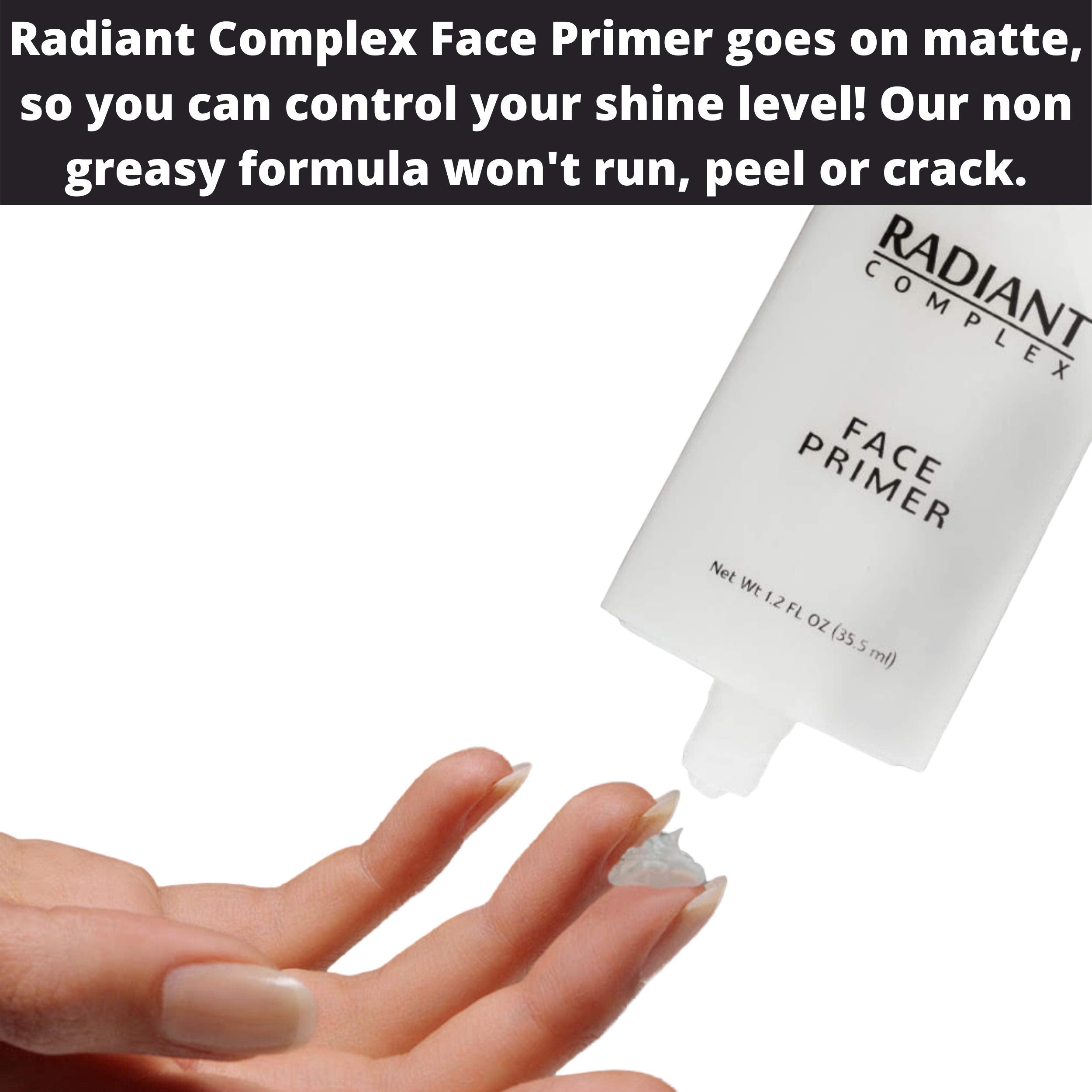 Best Makeup Base: Radiant Complex Face Primer and Pore Minimizer Transforms Your Skin into a Smooth Matte Canvas for Applying Foundation and Make Up, Hiding Fine Lines, Blemishes and Wrinkles 1.2 OZ