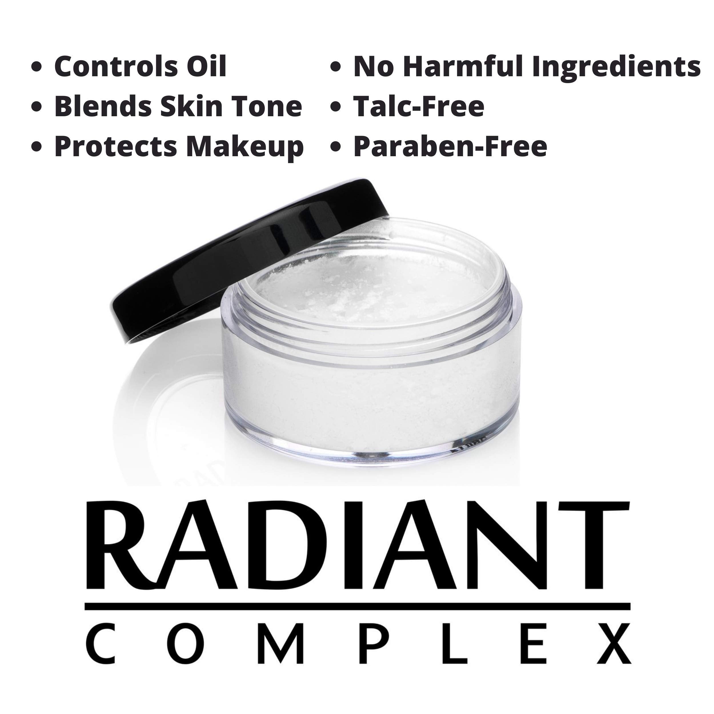Radiant Complex Translucent Finishing Powder Applies over Primer and Makeup to Protect Your Palette, Control Oil and Preserve Your Contour or Preferred Professional Styling
