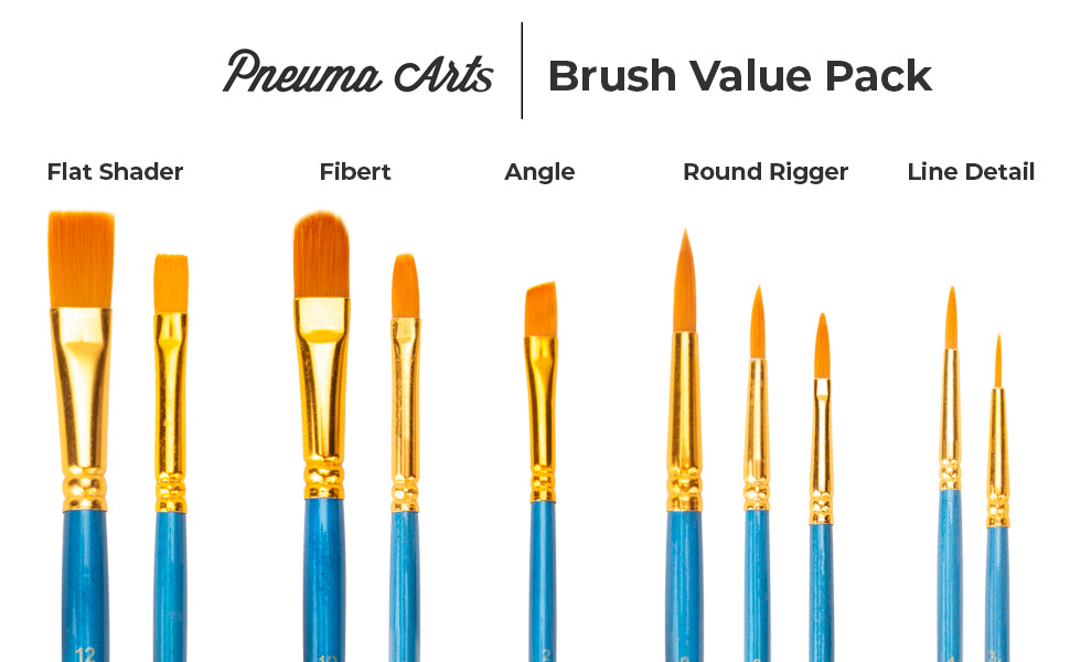 Pneuma Arts Acrylic Paint Brush Set - 50 Pack