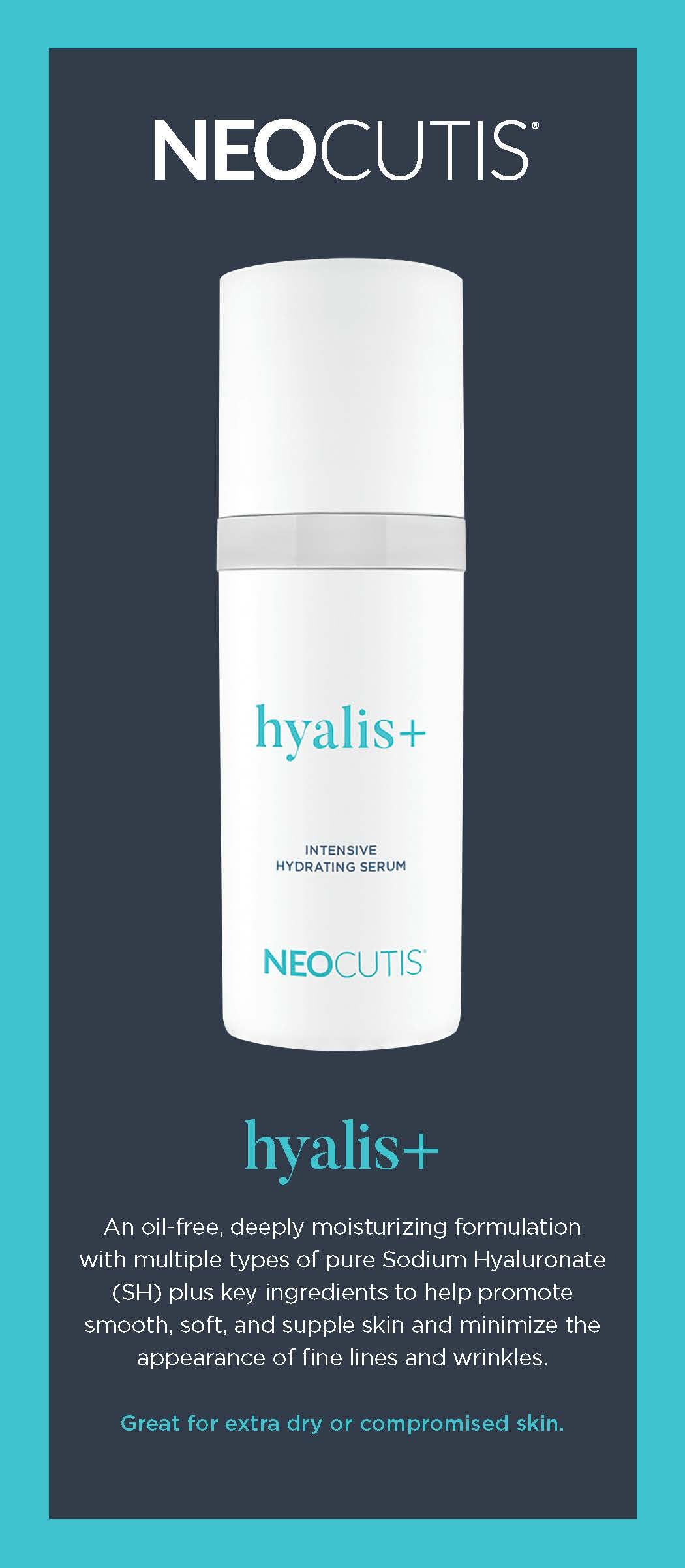 NEOCUTIS Hyalis+ | Intensive Hydrating Serum | 1 Oz | 4 Month Supply | Minimizes appearance of fine lines & wrinkles | Helps increase the level of natural hyaluronic acid in the skin | Dermatologist tested - New and Improved